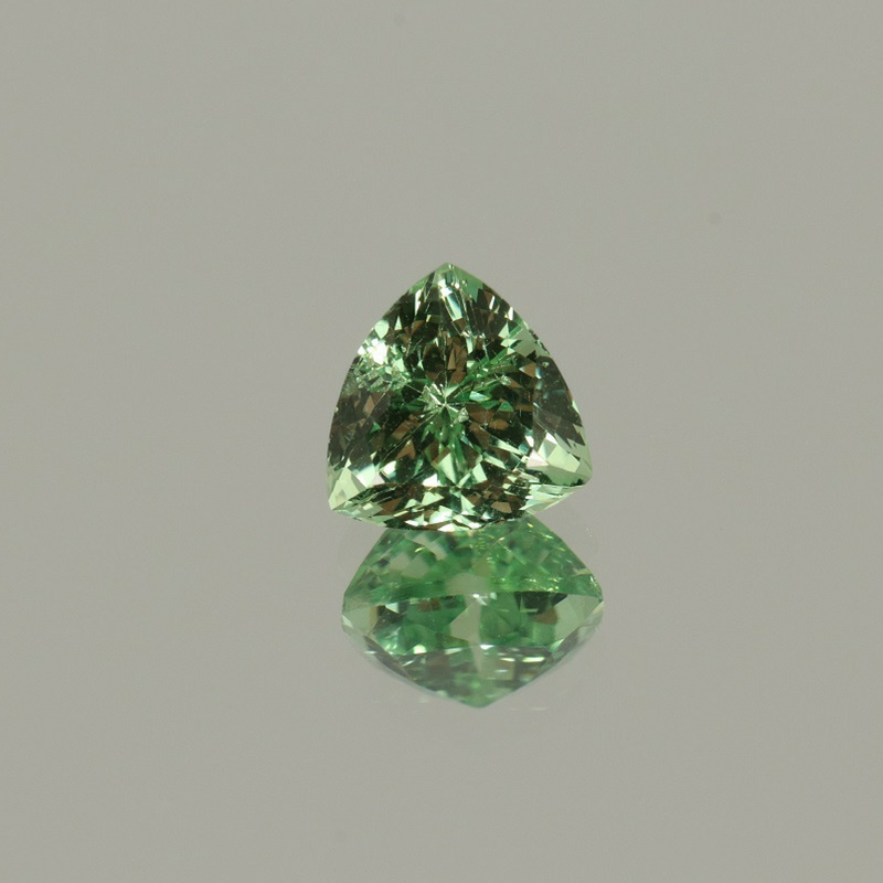Merelani Mint Garnet Mint Green Trillion Cut